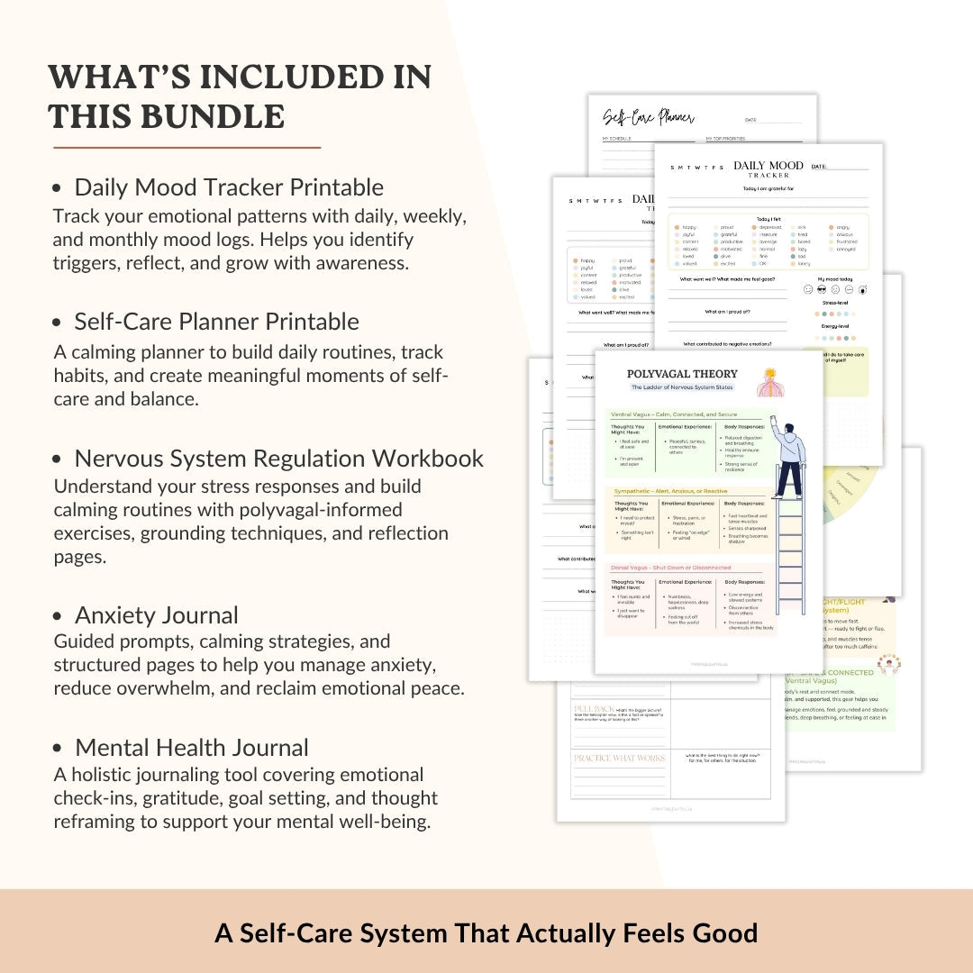 The Mental Clarity & Self-Care Bundle β 5 Therapist Tools for Focus, Calm, and Inner Balance