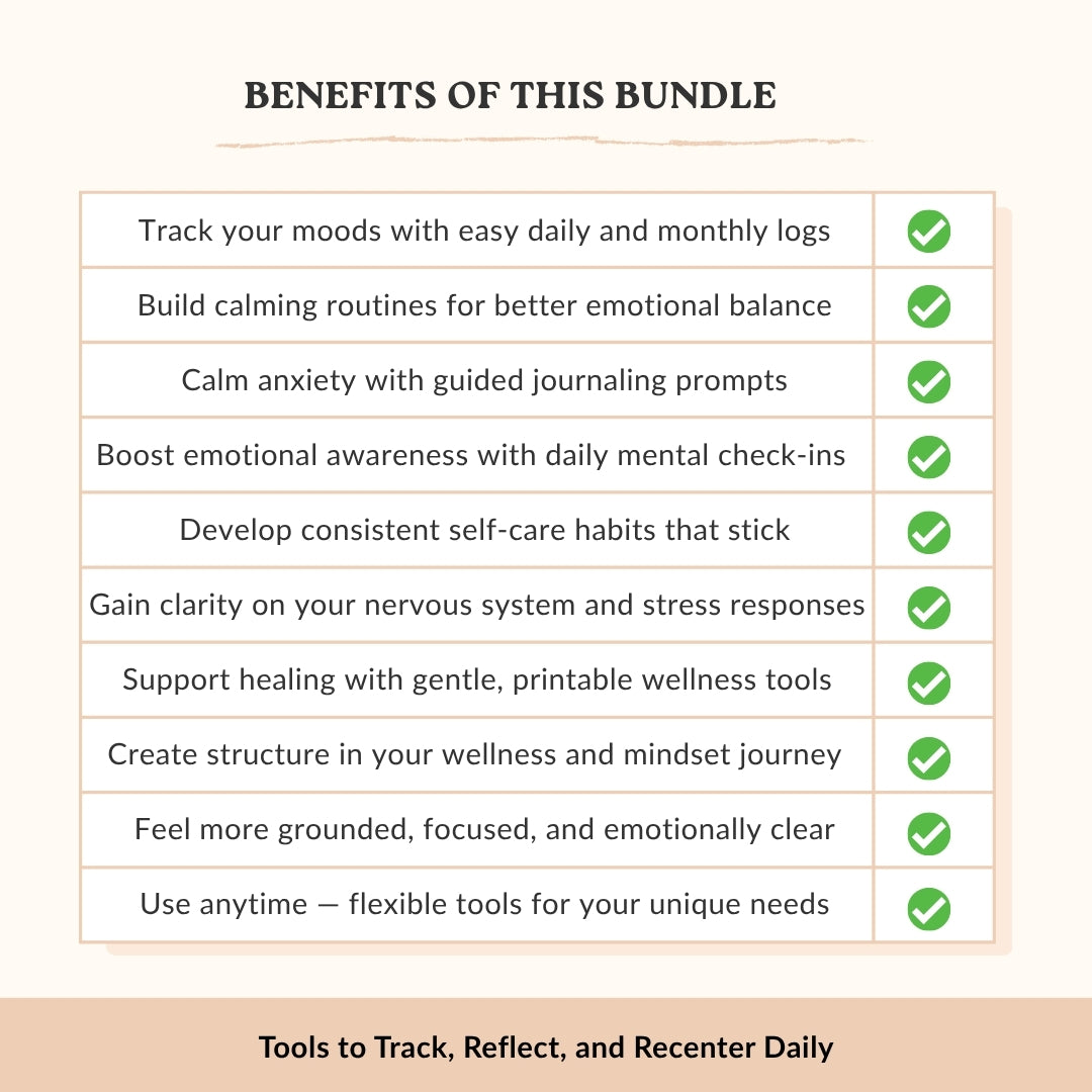 The Mental Clarity & Self-Care Bundle β 5 Therapist Tools for Focus, Calm, and Inner Balance