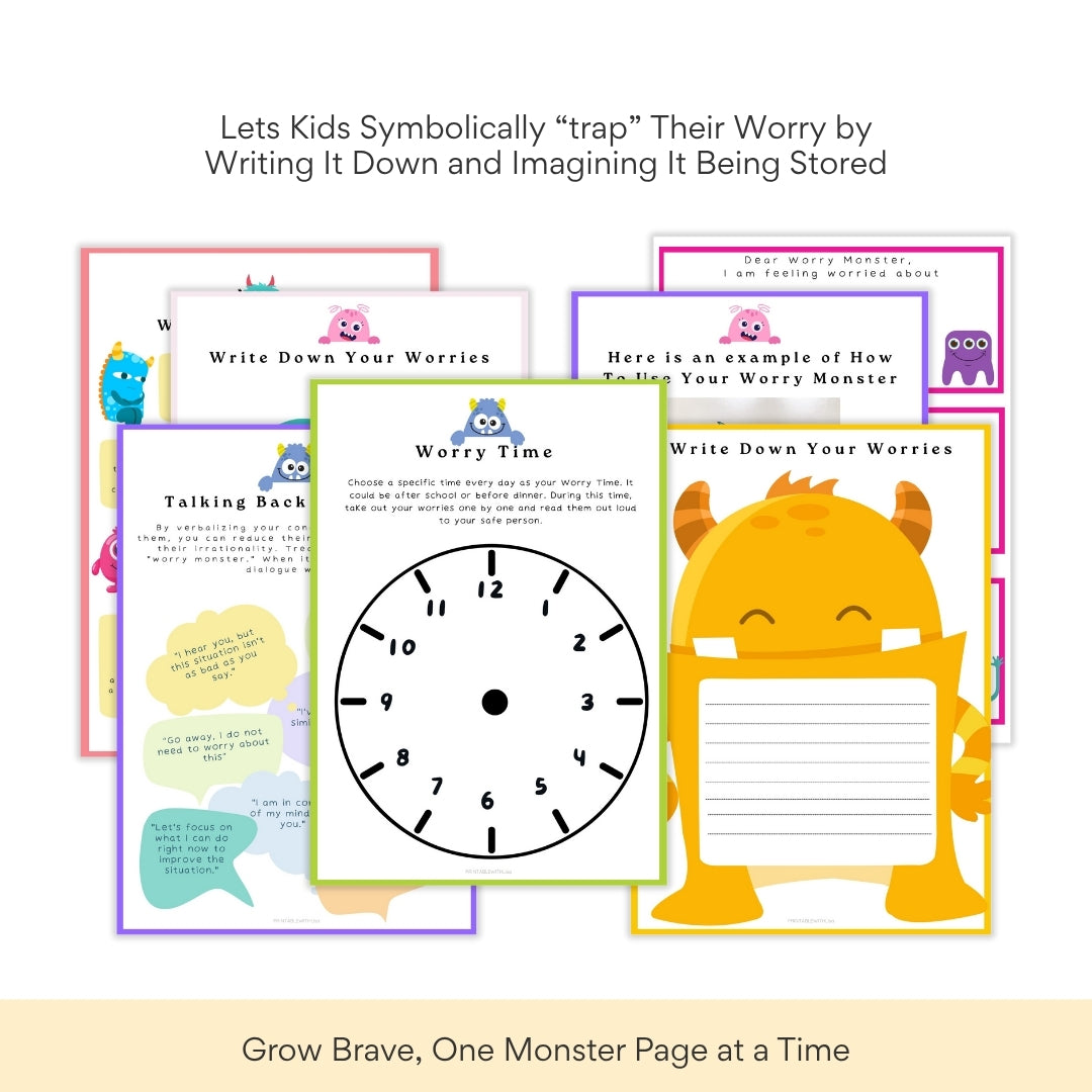 Worry Monster Activity Workbook for Kids – Turn Big Worries Into Small Steps | 30+ Printable Pages to Support Emotional Regulation