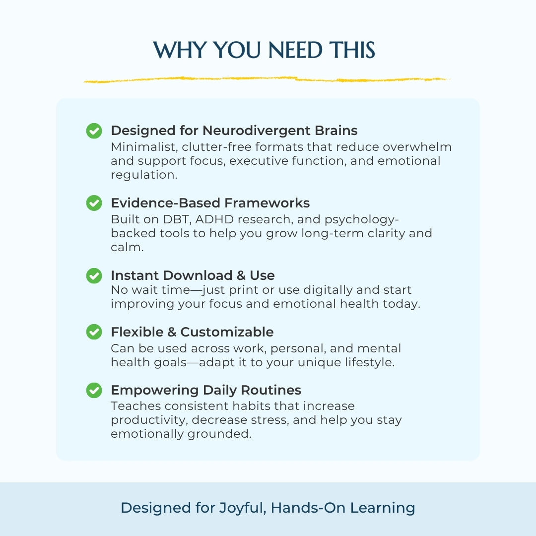 Adult Focus & Emotional Clarity Bundle – Plan, Regulate & Thrive